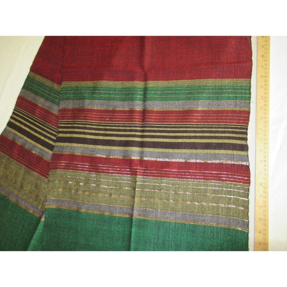 Vtg Hand Woven Scarf Mackay Homecraft Studio Montreal Canada Wool Fringe 50's? - Picture 5 of 12